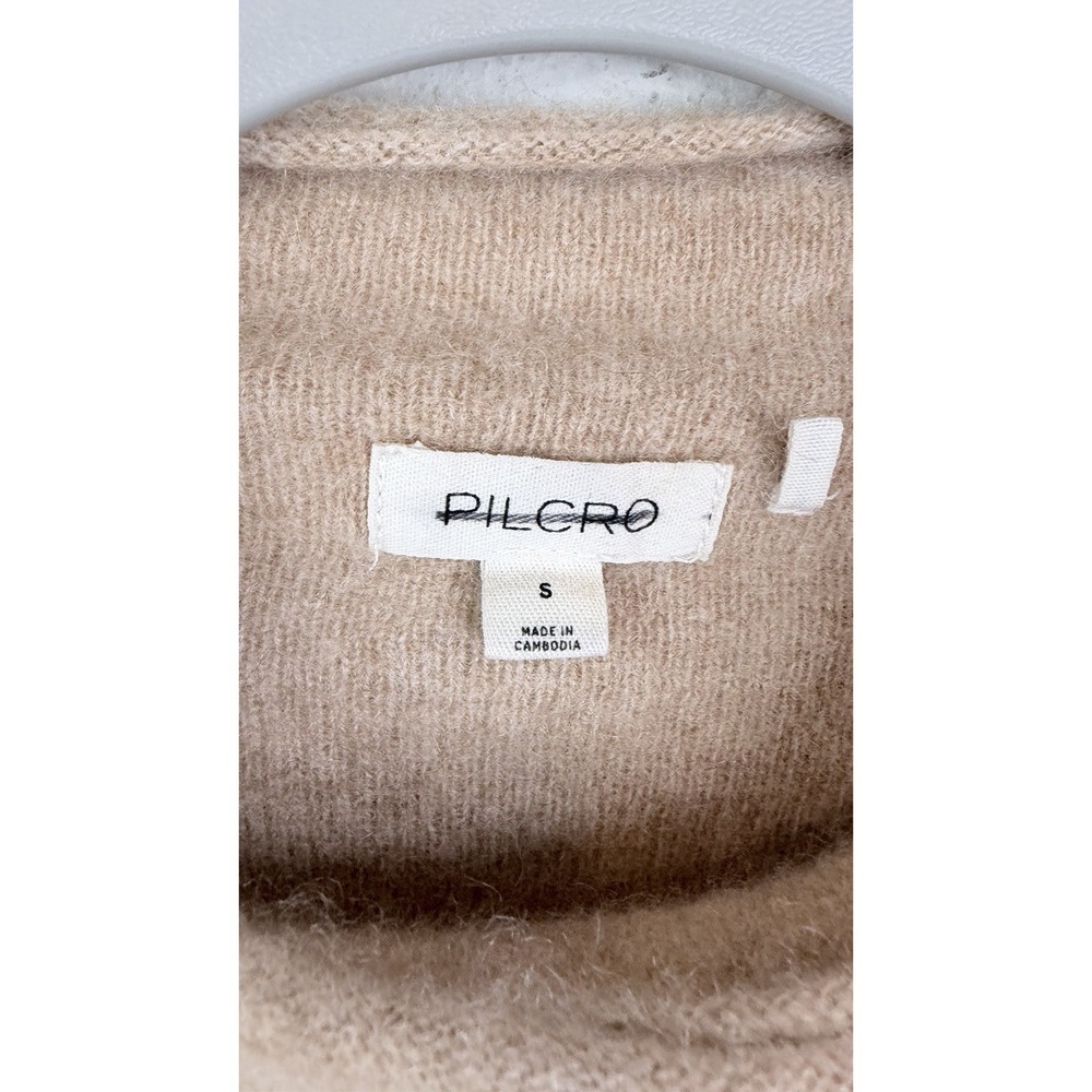 Pilcro Alani 100% Cashmere Sweater Women's S Camel Beige Mock Neck Quiet Luxury - Picture 2 of 4